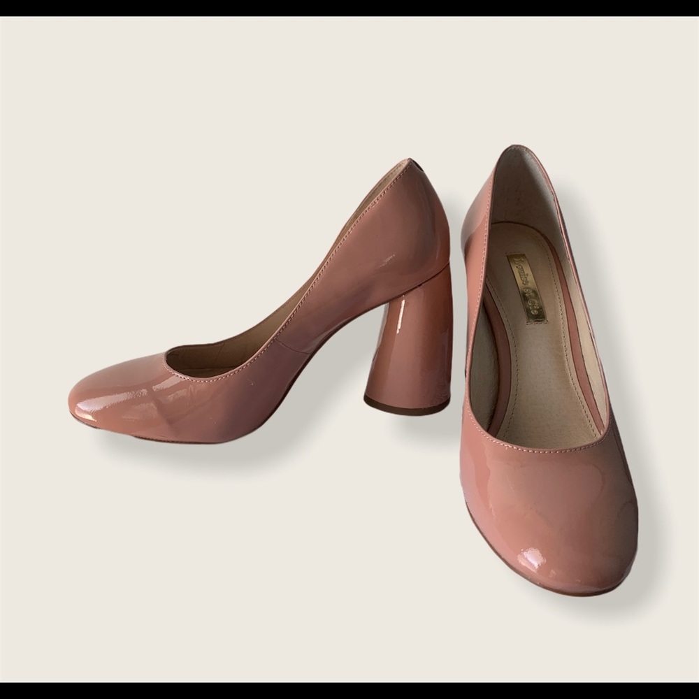 Louise et Cie Nude/Pink Patent Block Heel Pump